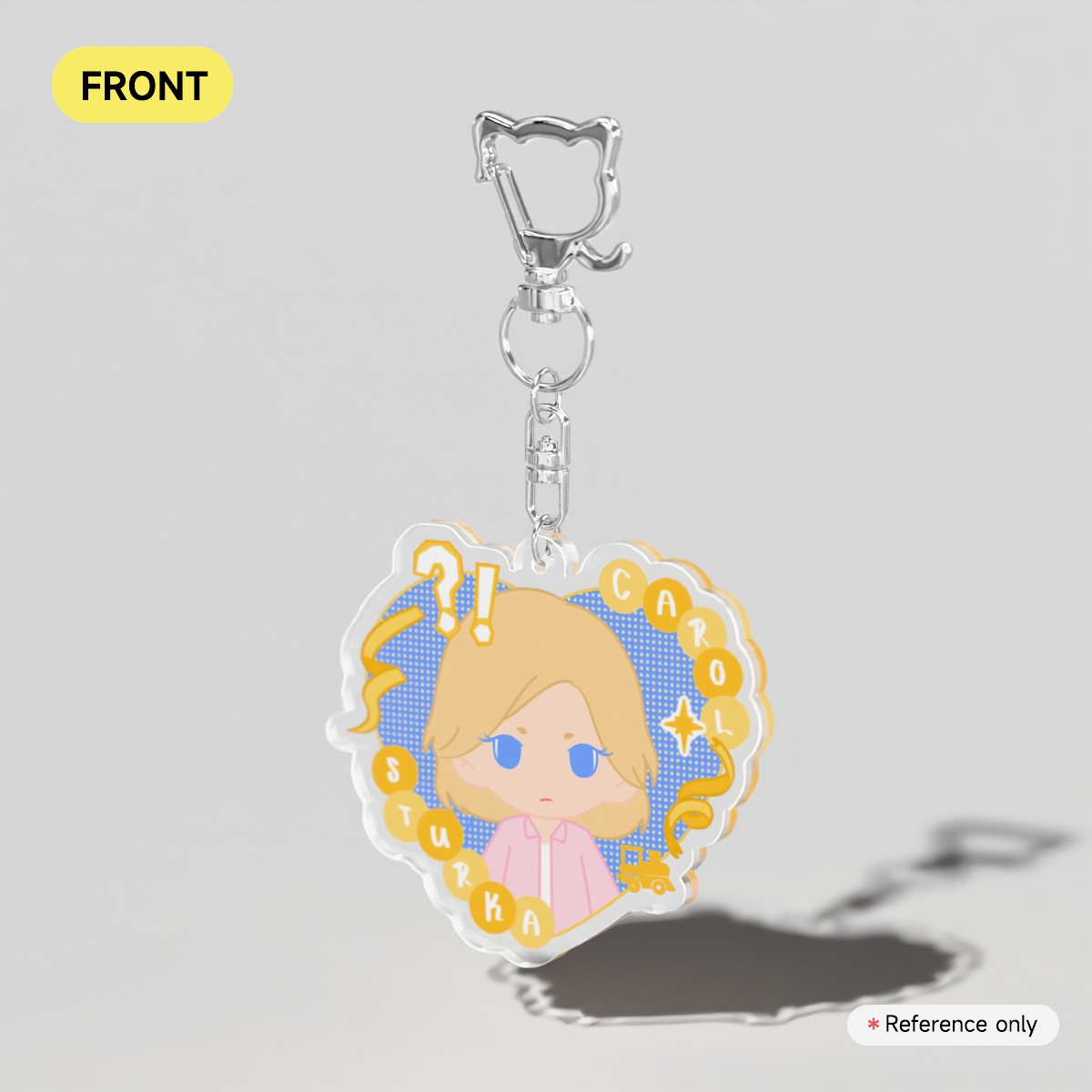 heart croquet carol clear acrylic keychains