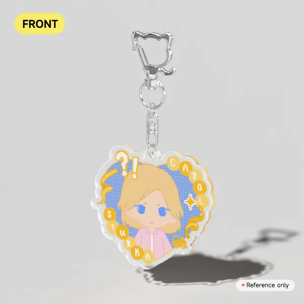 heart croquet carol clear acrylic keychains