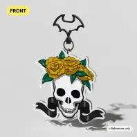 Skull with Yellow Flowers Keychains