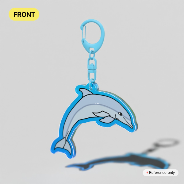 Minecraft - Rounded Normal and Zombie Dolphin Keychain