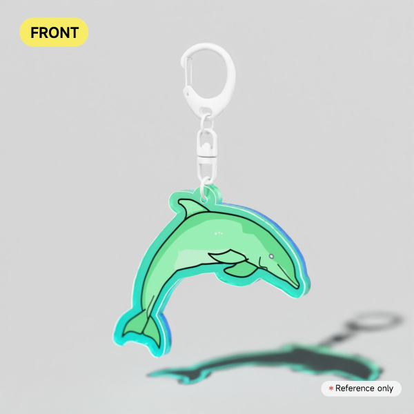 Mint and Cyan Bottlenose Dolphin Keychain