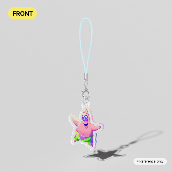Patrick Star Phone Charm Clear Acrylic Keychain
