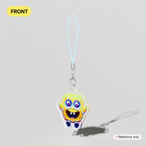 Spongebob Plushie Art Phone Charm Clear Acrylic Keychain