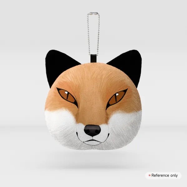 fox face plush keychain