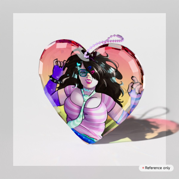 Scene Mei Gemstone Thick Acrylic Block Keychains