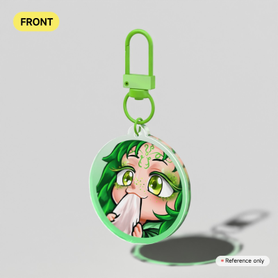 Mossiah eating mochi keychain