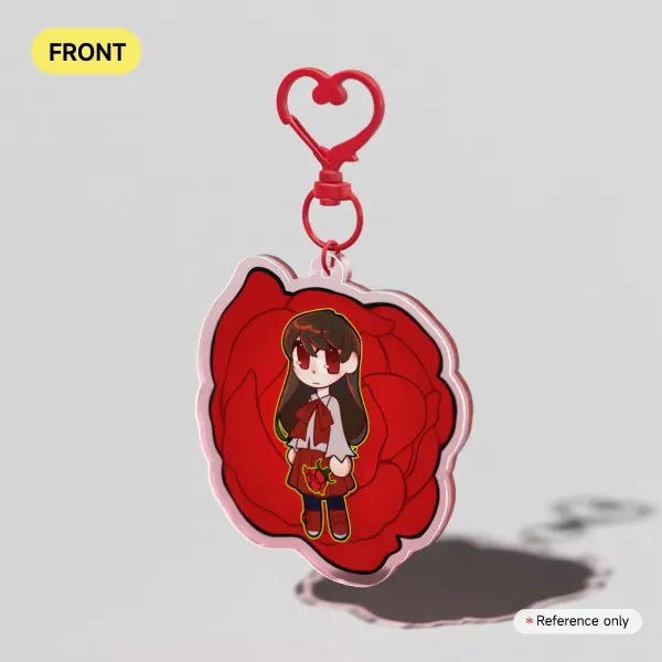 Chibi Ib rose keychain