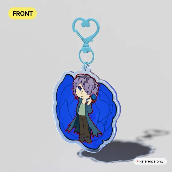 Chibi Garry rose keychain