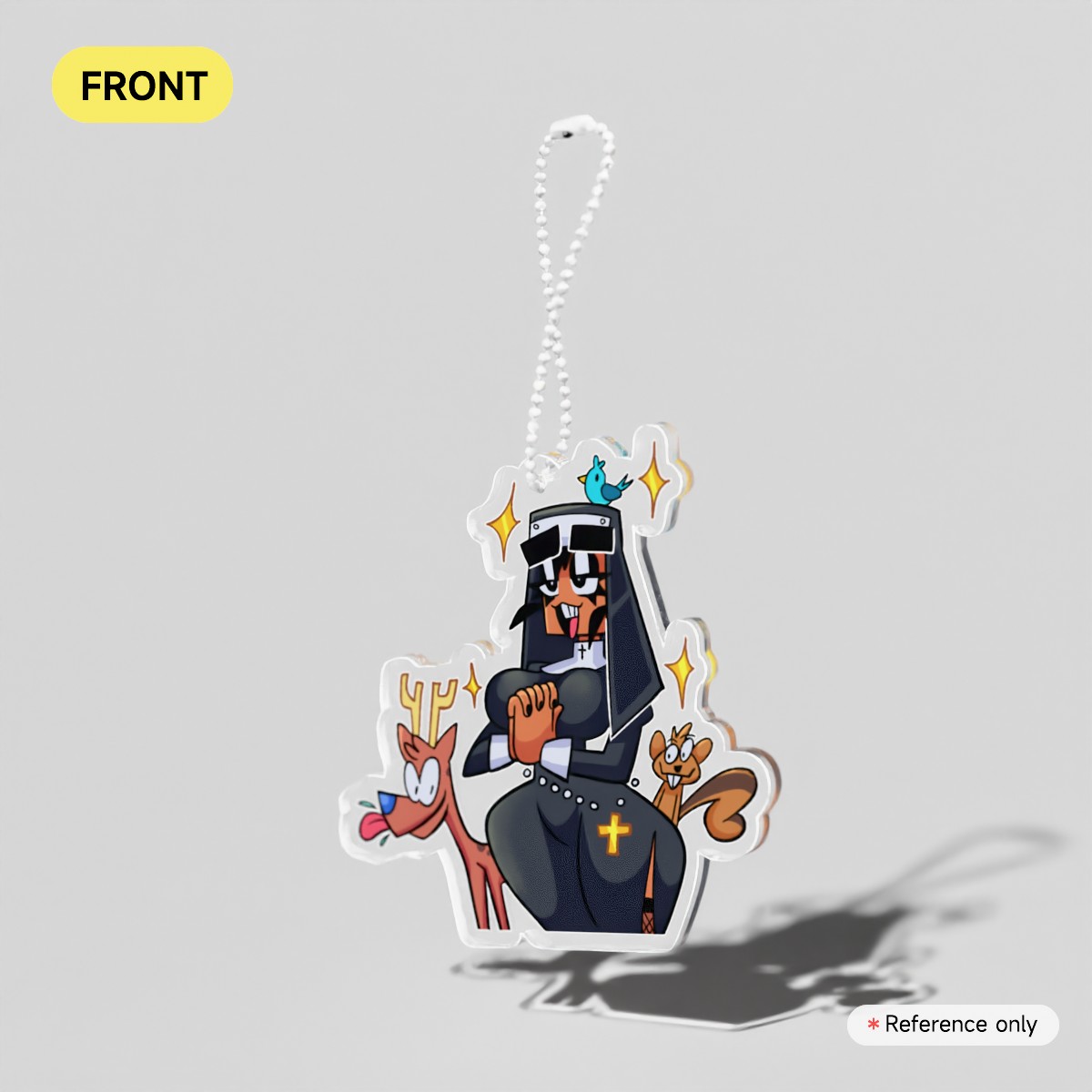 Nun Josie Clear Acrylic Keychains