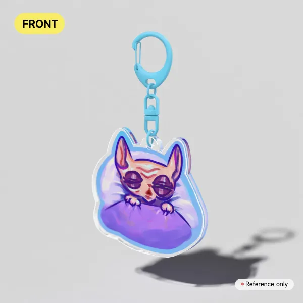 Sleepy Hairless Cat (Acrylic Keychain)