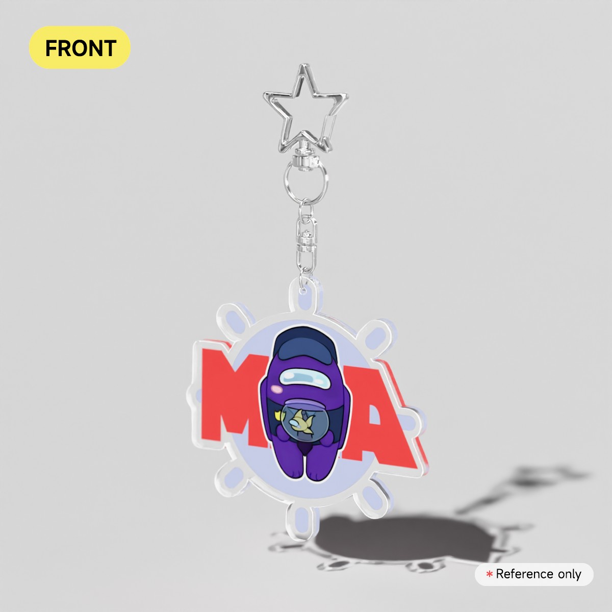 Purple - Among us show, double sided keychain