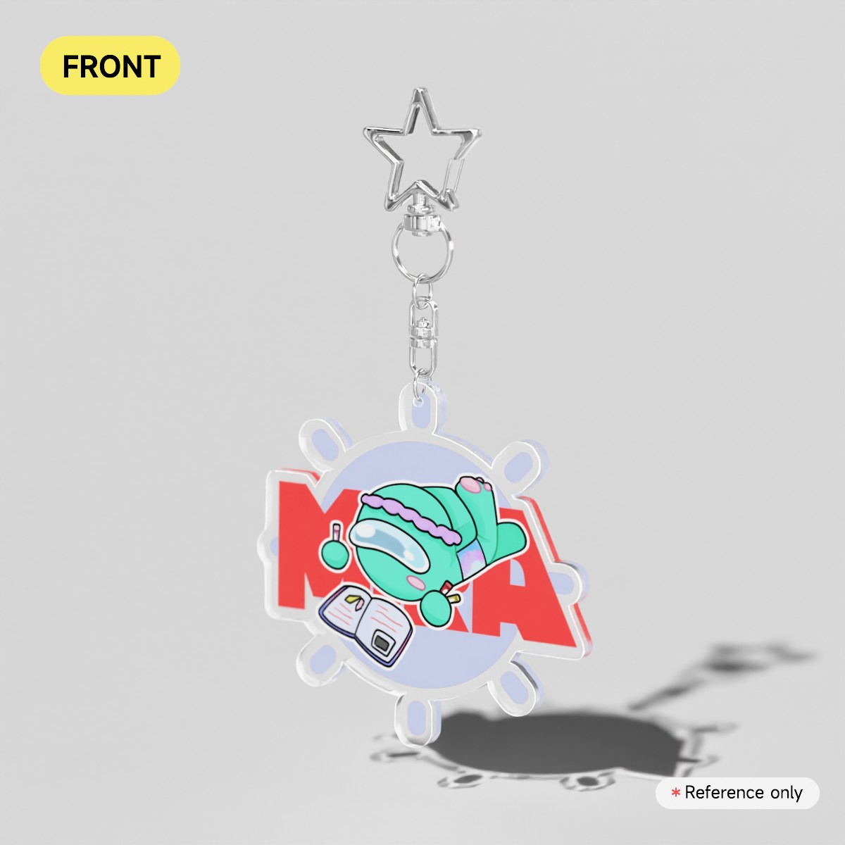 Cyan - Among us show, double sided keychain
