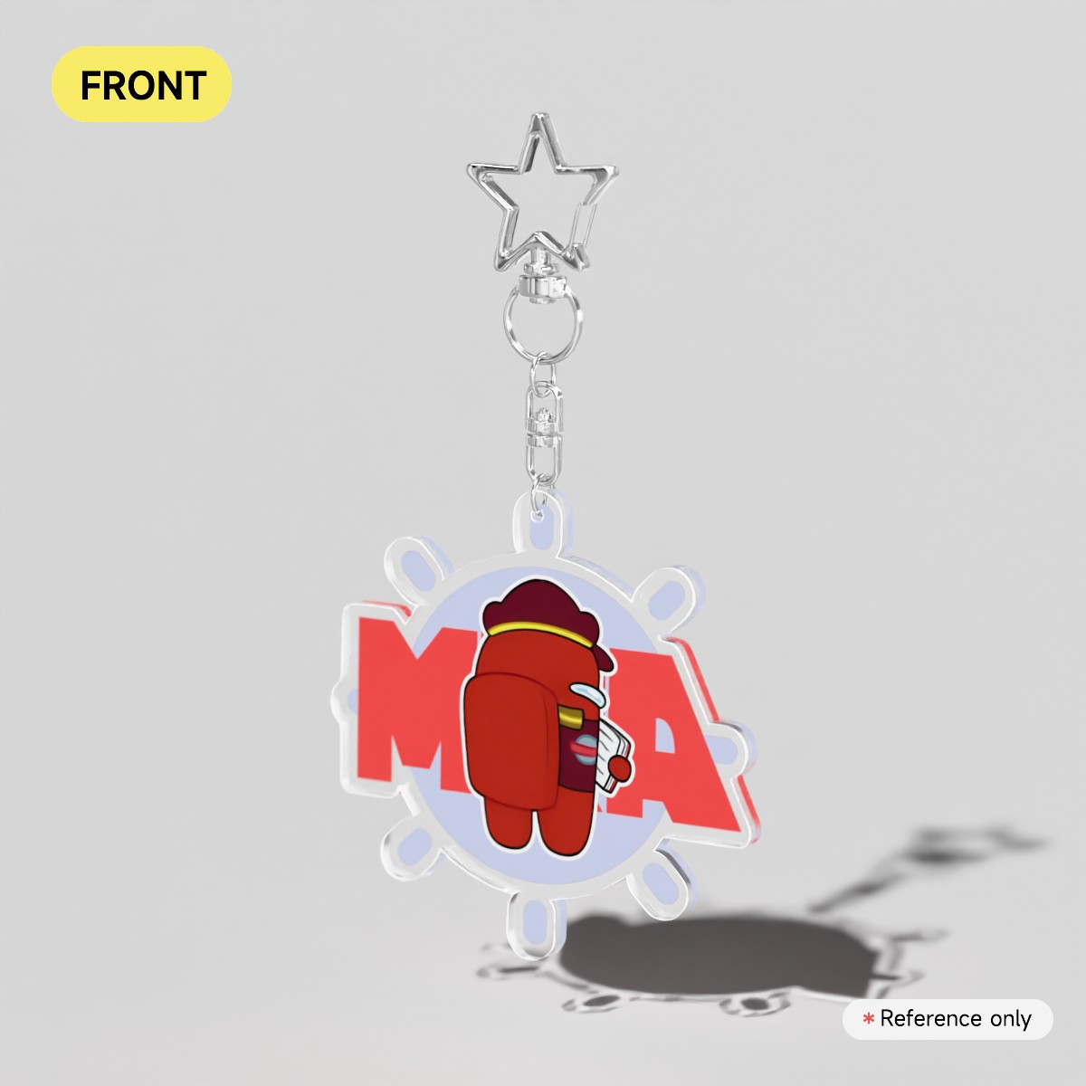 Red - Among us show, double sided keychain