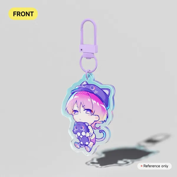 Pink Scarameow Plushie Keychain