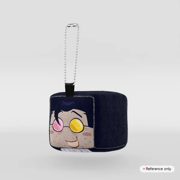 Human Spamton Plush Cube Keychain