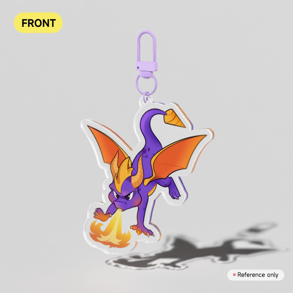 Spyro - Purple Flame - Keychain