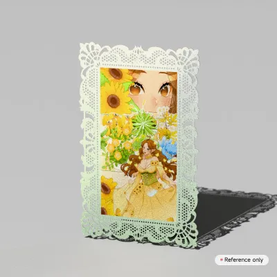Azure Sunflower Lace Print