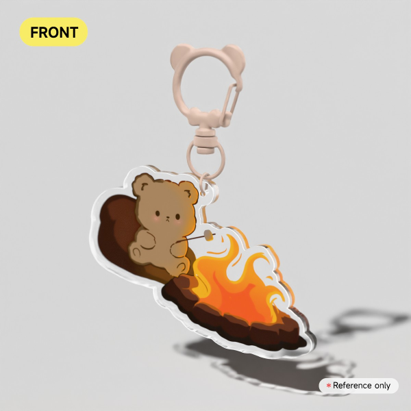 Camping Bear Acrylic Keychain