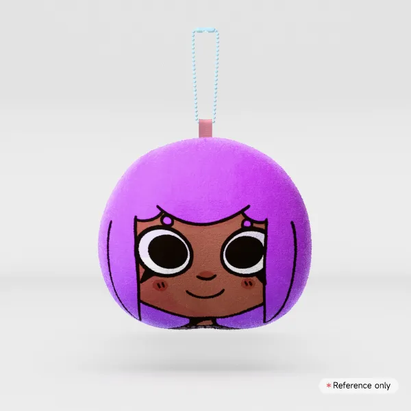 Violet plush mochi face charm
