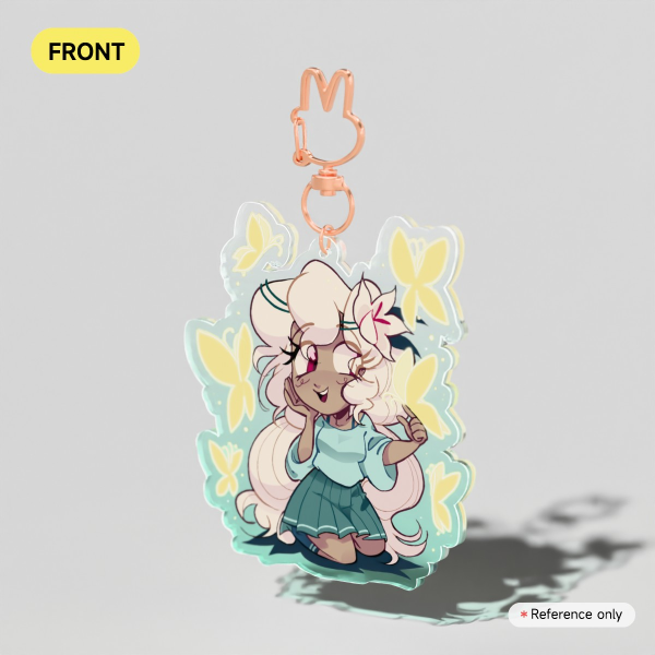 White Lily Cookie Acrylic Keychains