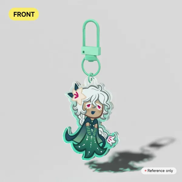 White Lily Cookie Acrylic Keychain