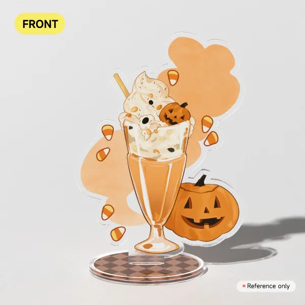 Halloween Pumpkin Drink Milkshake Clear Acrylic Standees