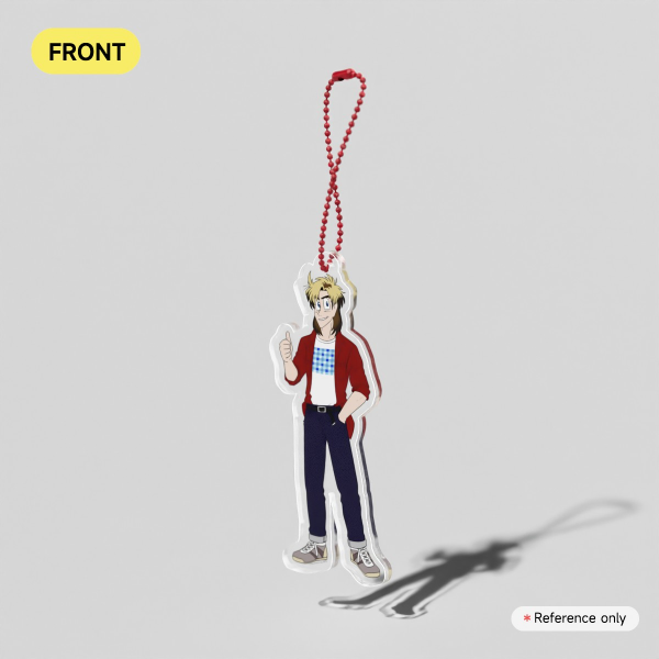 Bike Helmet Hero: Origins - Theodore Comstock (c. 1987) - Clear Acrylic Keychain