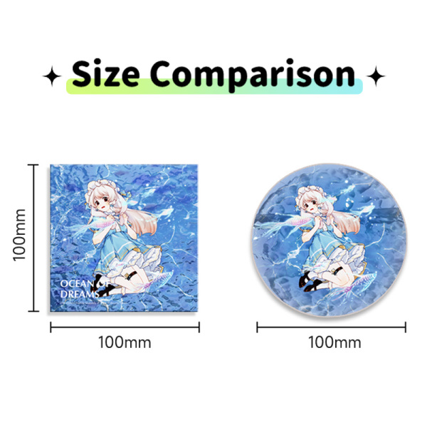 Custom Acrylic Coaster Size Comparison