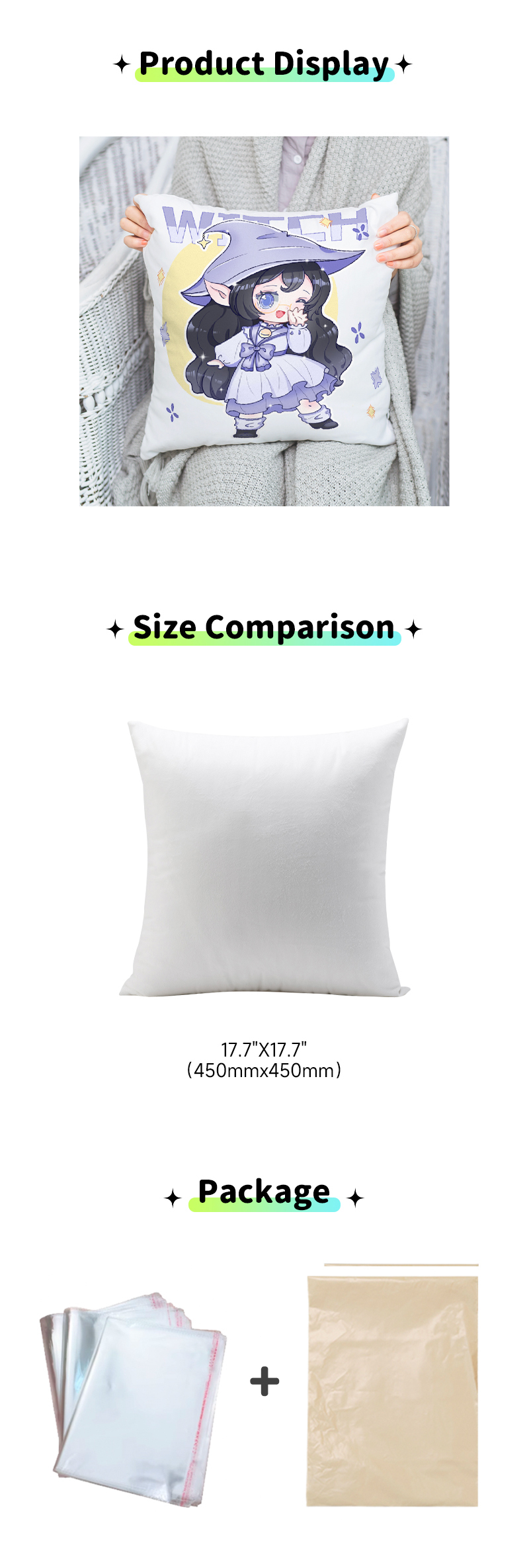 Product Display, Size and Package