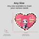 Custom Heart Shape Die Cut Stickers Size