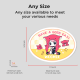 Oval Die Cut Stickers Size