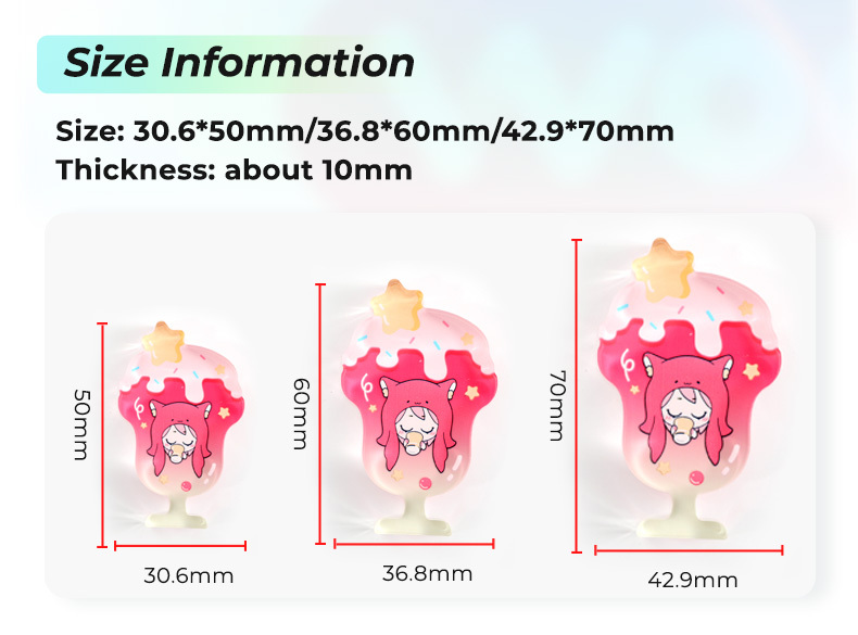 Custom Ice Cream Thick Acrylic Stand No Base1