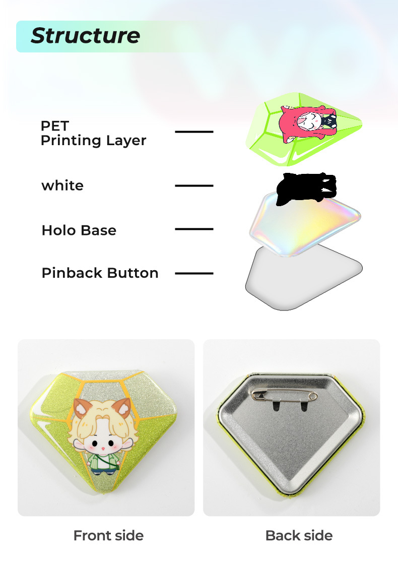 Custom Diamond Holographic Badges3