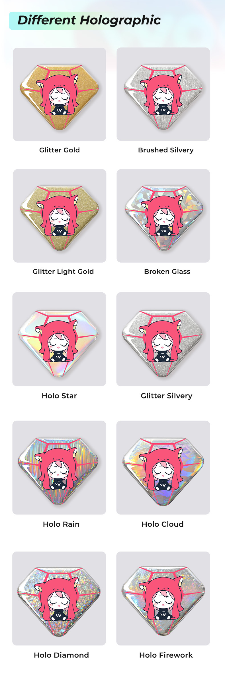 Custom Diamond Holographic Badges1