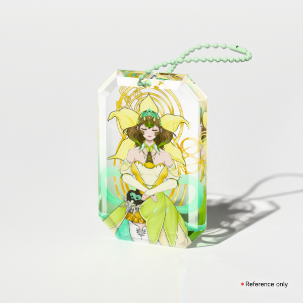 Golden Queen 4cm acrylic gemstone Sphene keychain