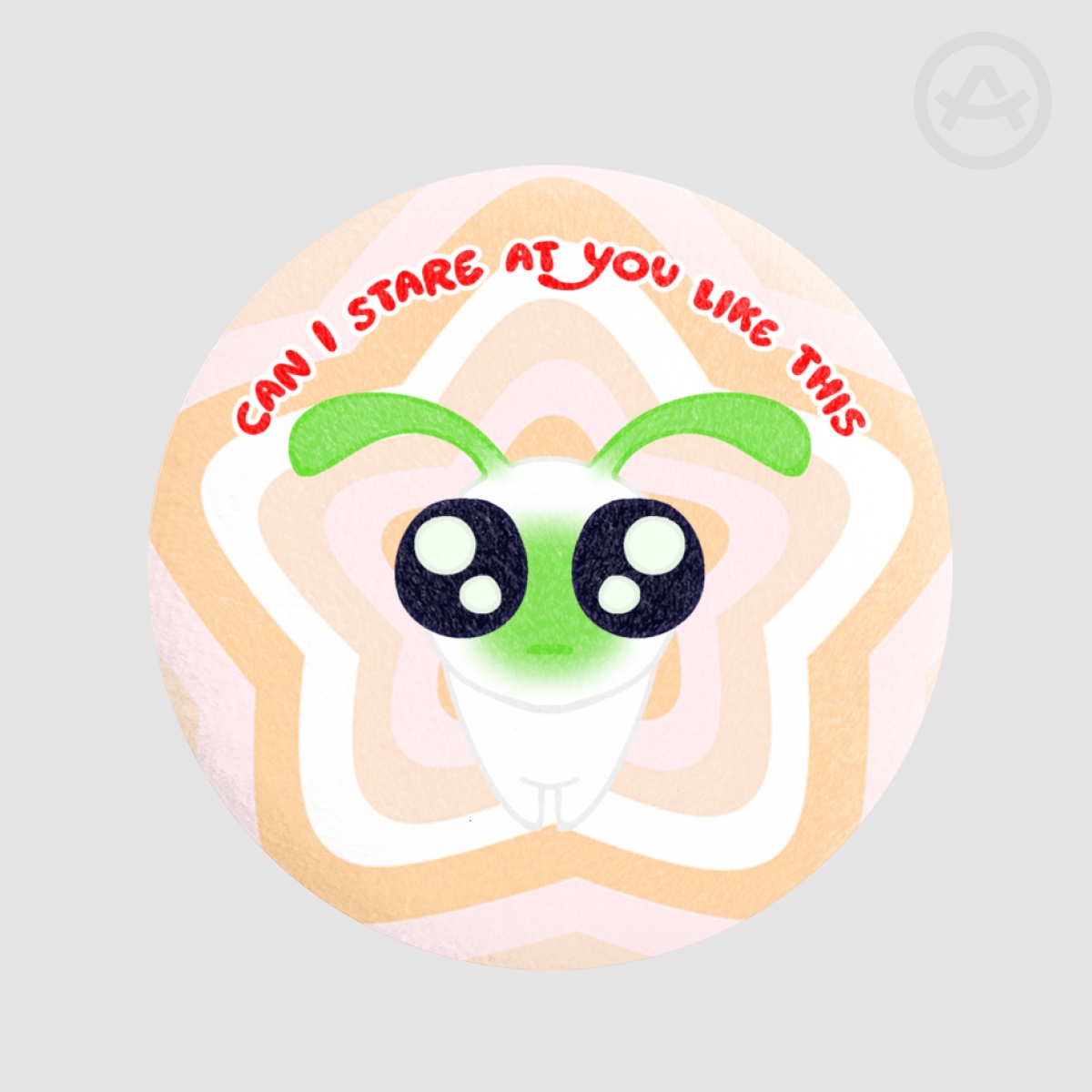Gleeper staring plush pin