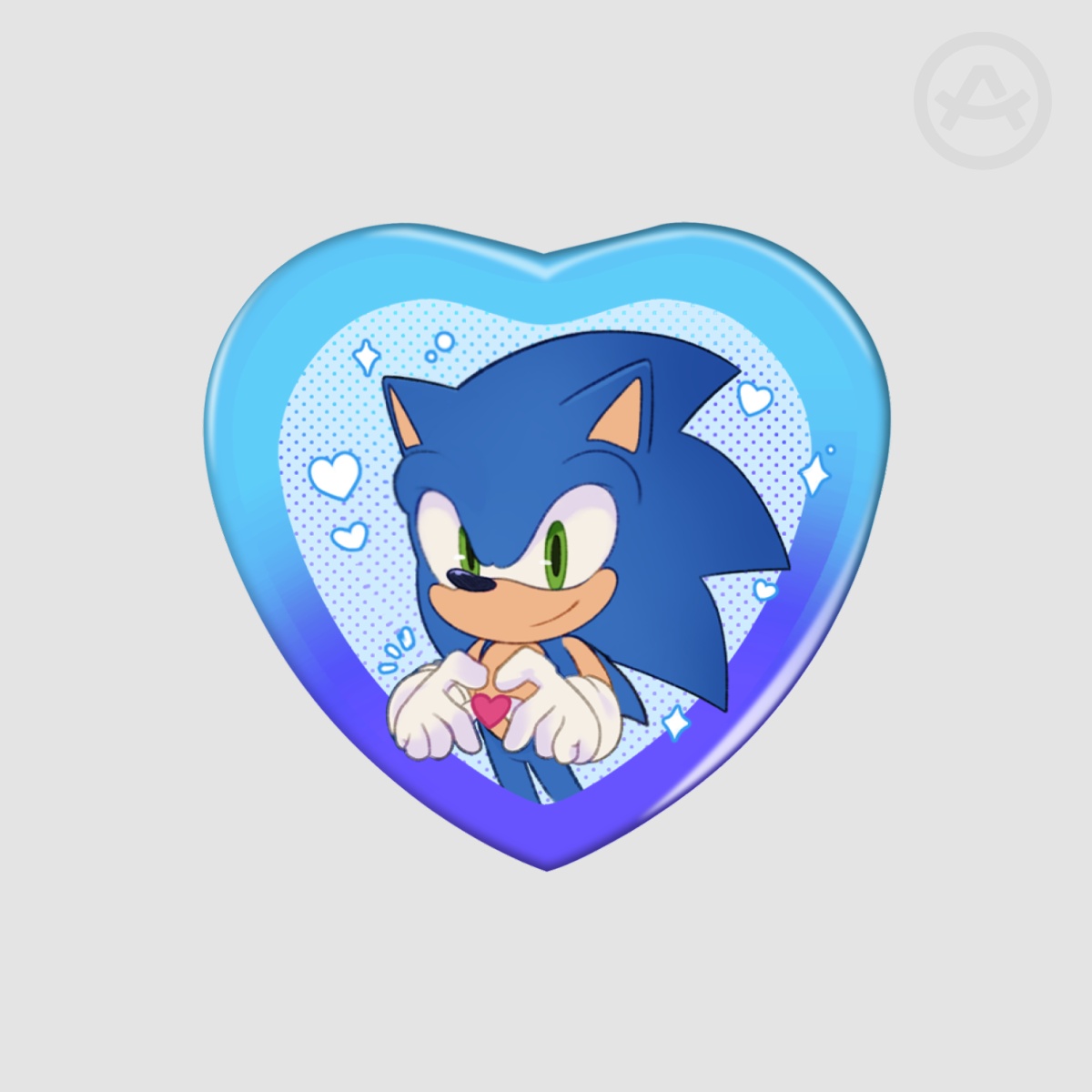 Sonic Heart Shape Holographic Badges
