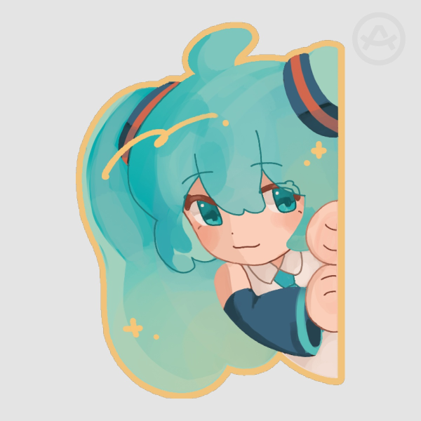 Peeking miku sticker