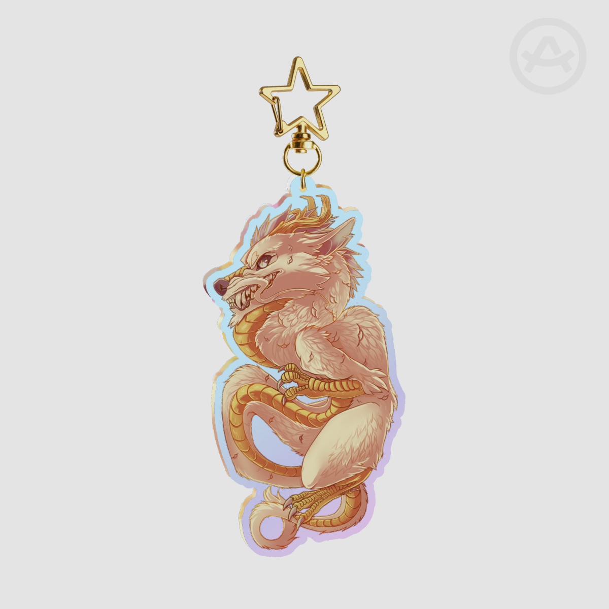 Snarly Dragon - Rainbow Acrylic Keychains