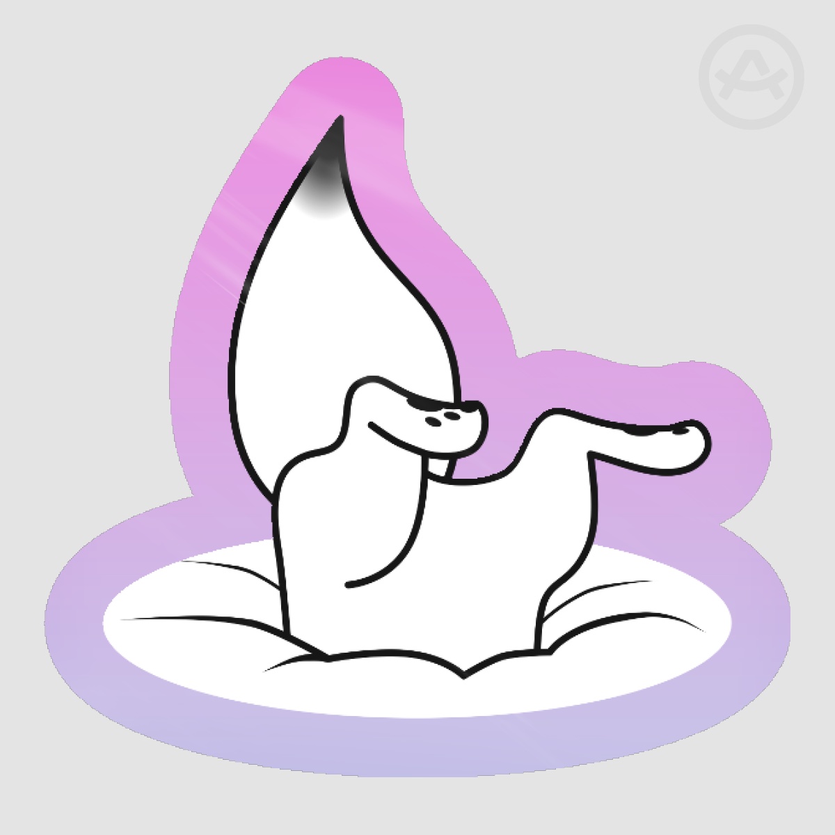 arctic fox pouncing sticker