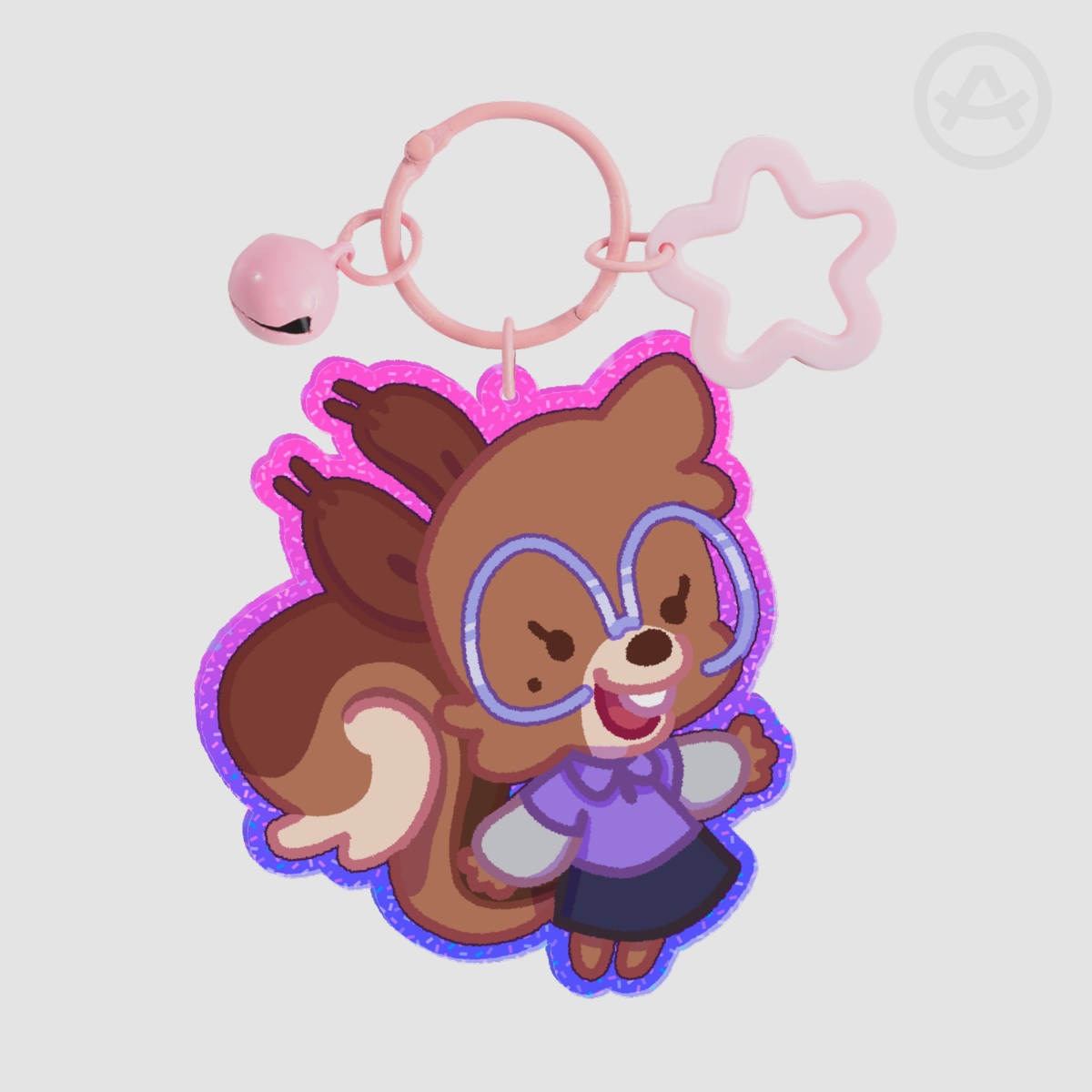 Smudgey Squirrel Keychain