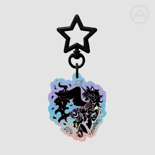 Moony Glitter Acrylic Keychain