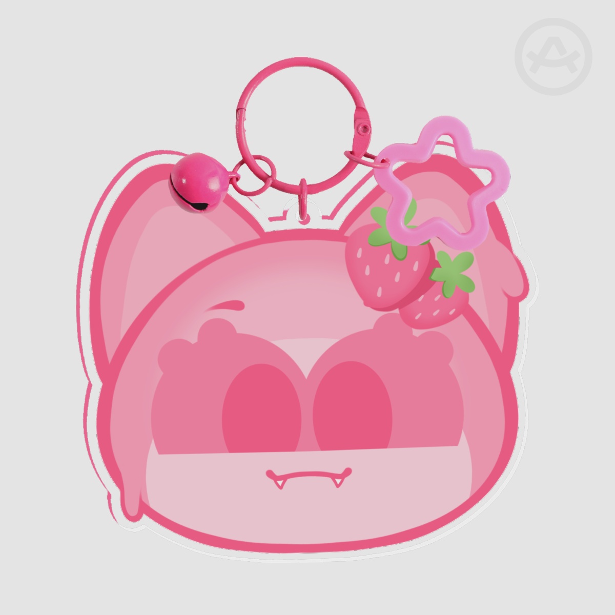 Strawberry Icecream Kitty Keychain