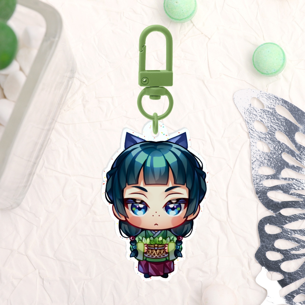 MaoMao Glitter Acrylic Keychain