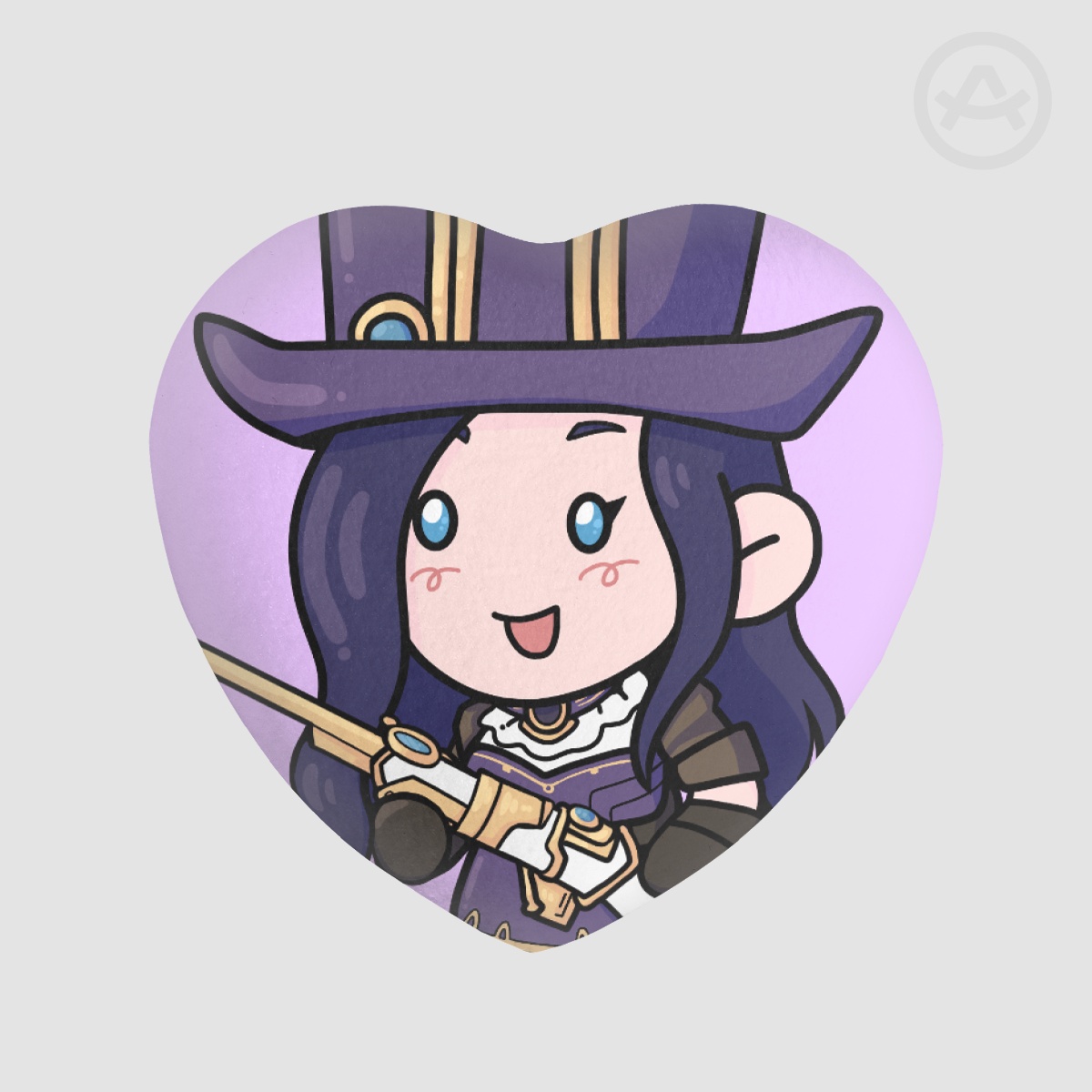 caitlyn heart plushie badge