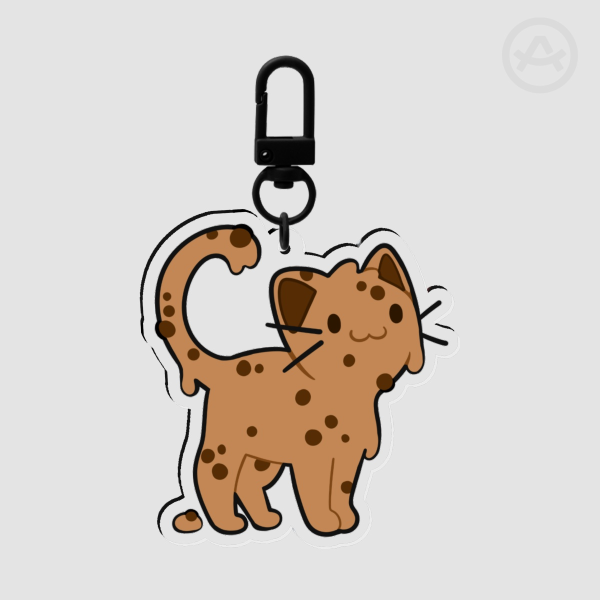 Chocolate Chip Cookie Ice Cream Cat Keychain