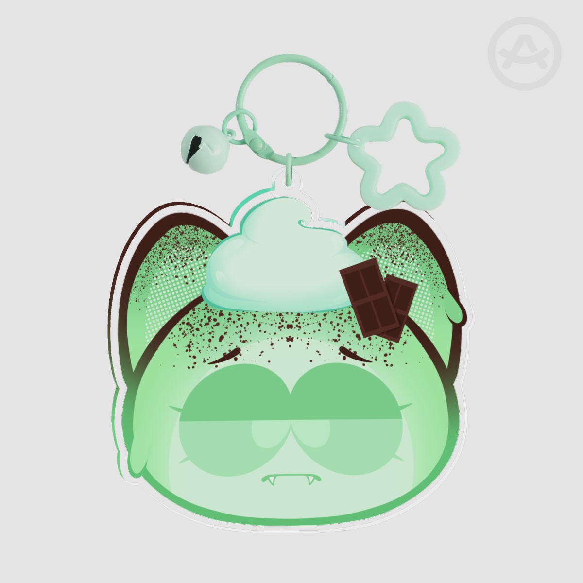MintChoco Icecream Cat Keychain