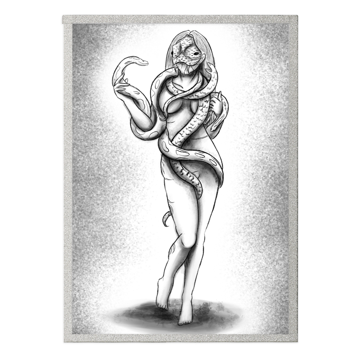 "The Head of the Silver Serpents" Black and White Art Board