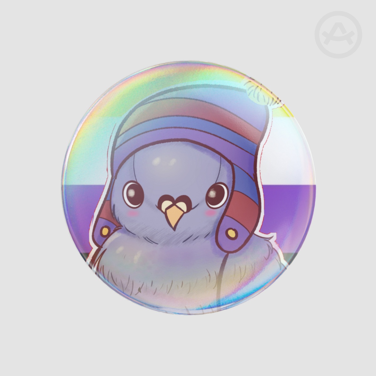 Non-binary pigeon no binary Badges (Button Pins)