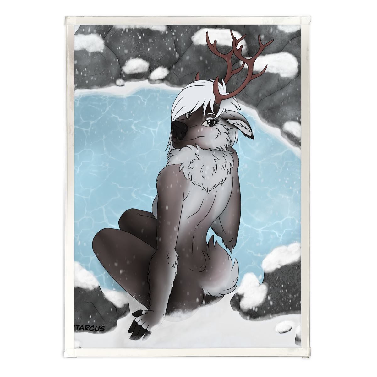 Reindeer - Art Board with Silver-Edge